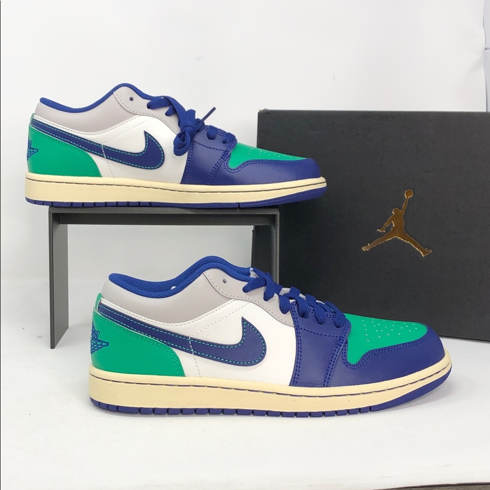 Nike Air Jordan 1 Low Rare Air 553558-147 Sail Royal Blue Men’s Shoes - Size 8